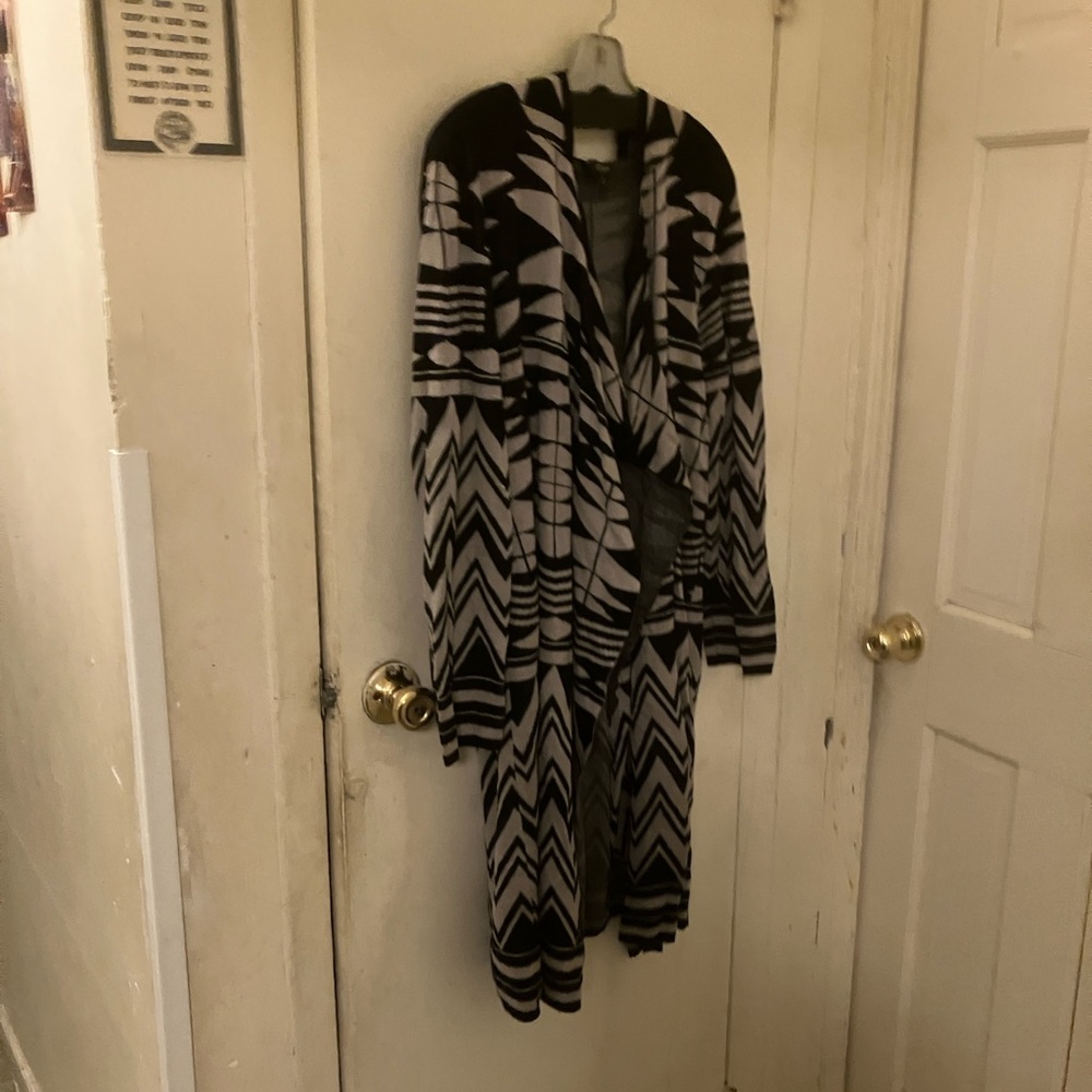 Chevron Pattern hooded Sweater/ duster/cardigan X… - image 2